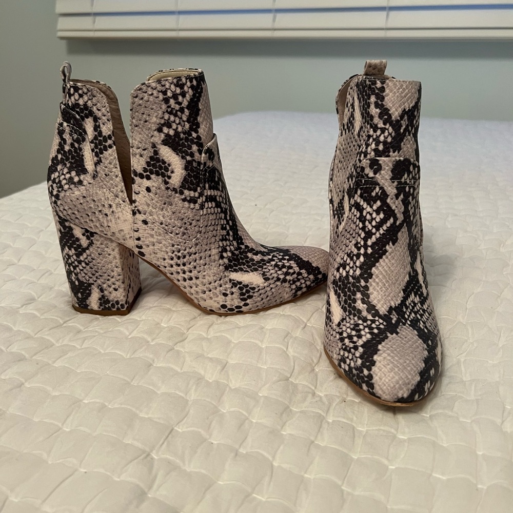 Steve Madden Snake Print heeled booties